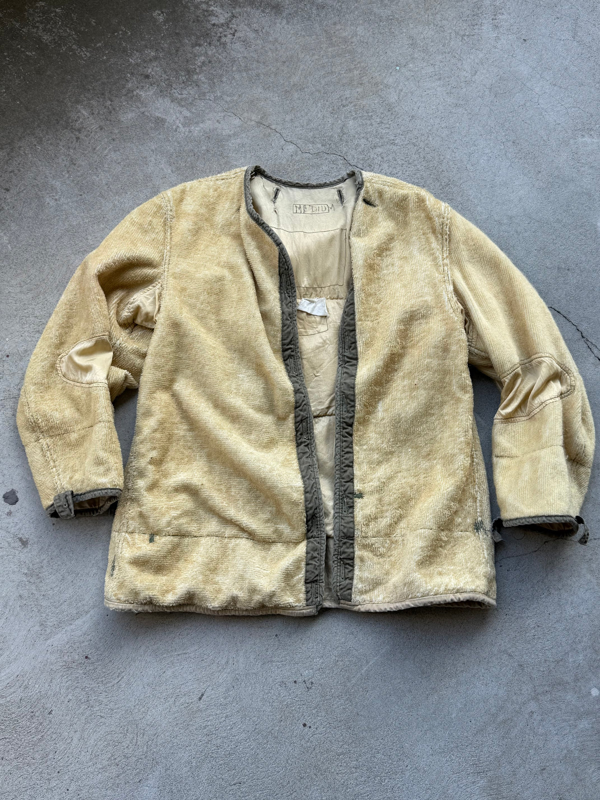 Vintage Reworked Military Frieze Liner ( TAN + CHECK ) - M