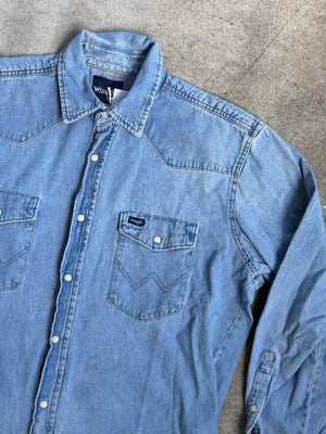 Vintage Wrangler Snap Chambray - L