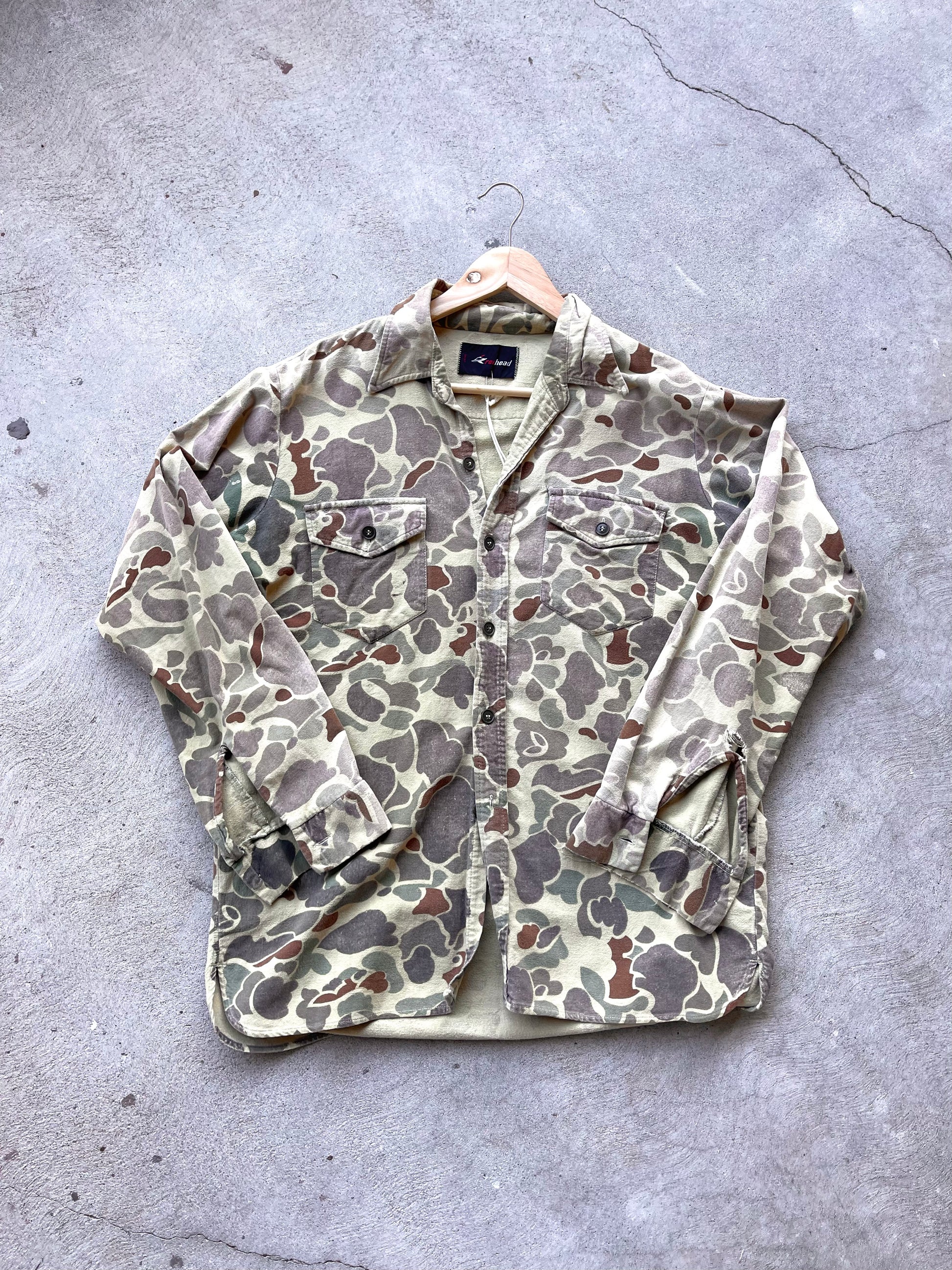 Vintage Sunfaded Camo Chamois Shirt - M/L