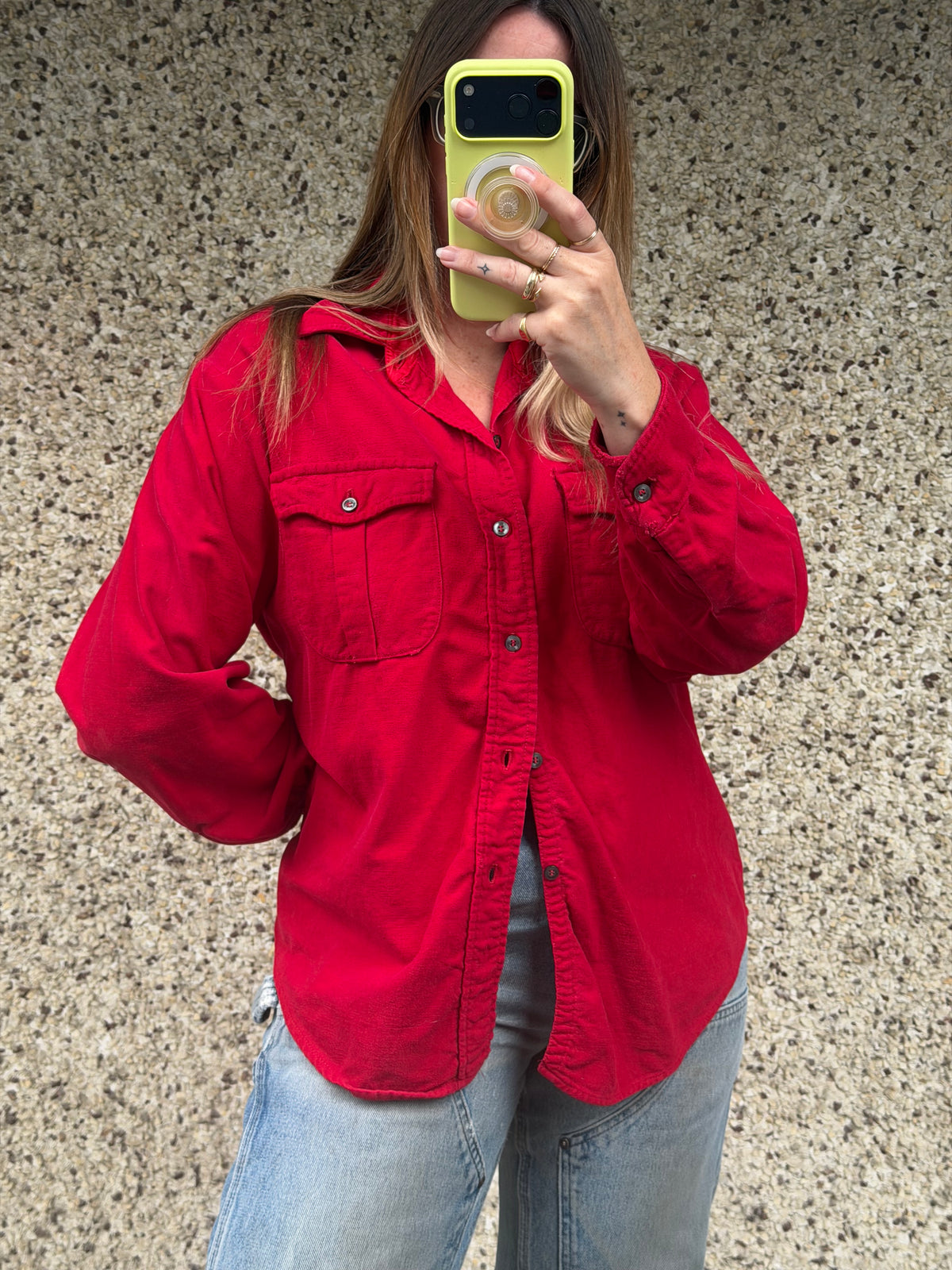 Vintage Chamois Shirt in RED - M