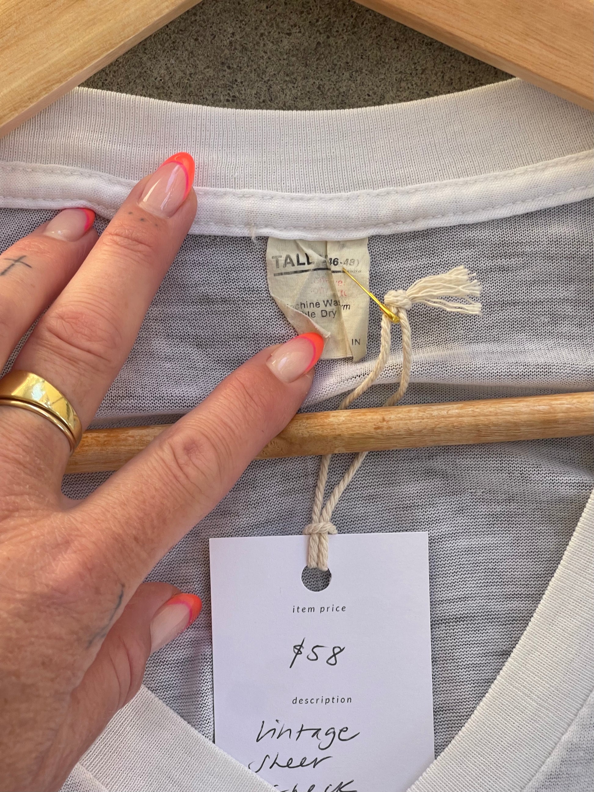 Vintage Paper Thin V-Neck Tee - OS