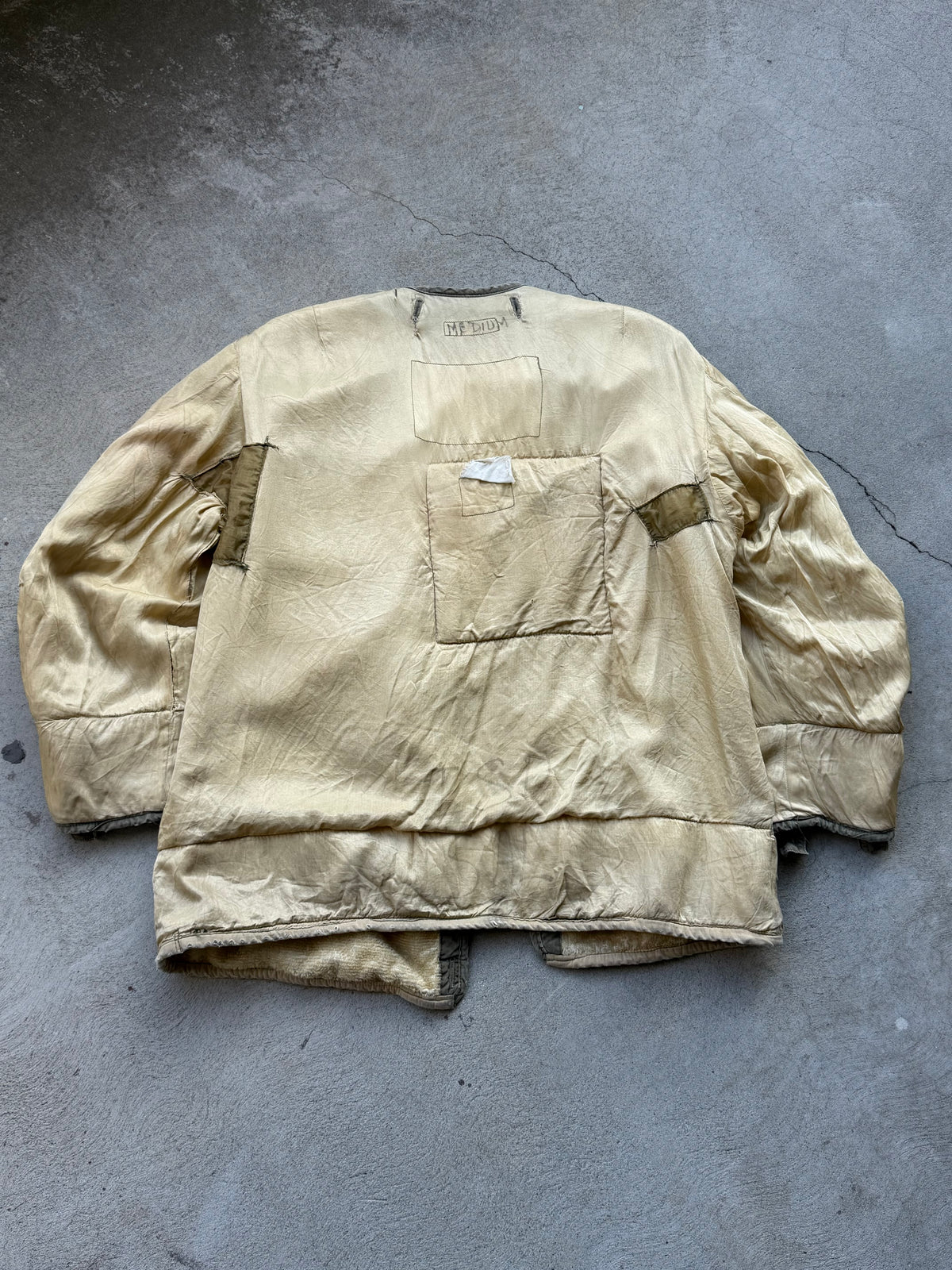 Vintage Reworked Military Frieze Liner ( TAN + CHECK ) - M