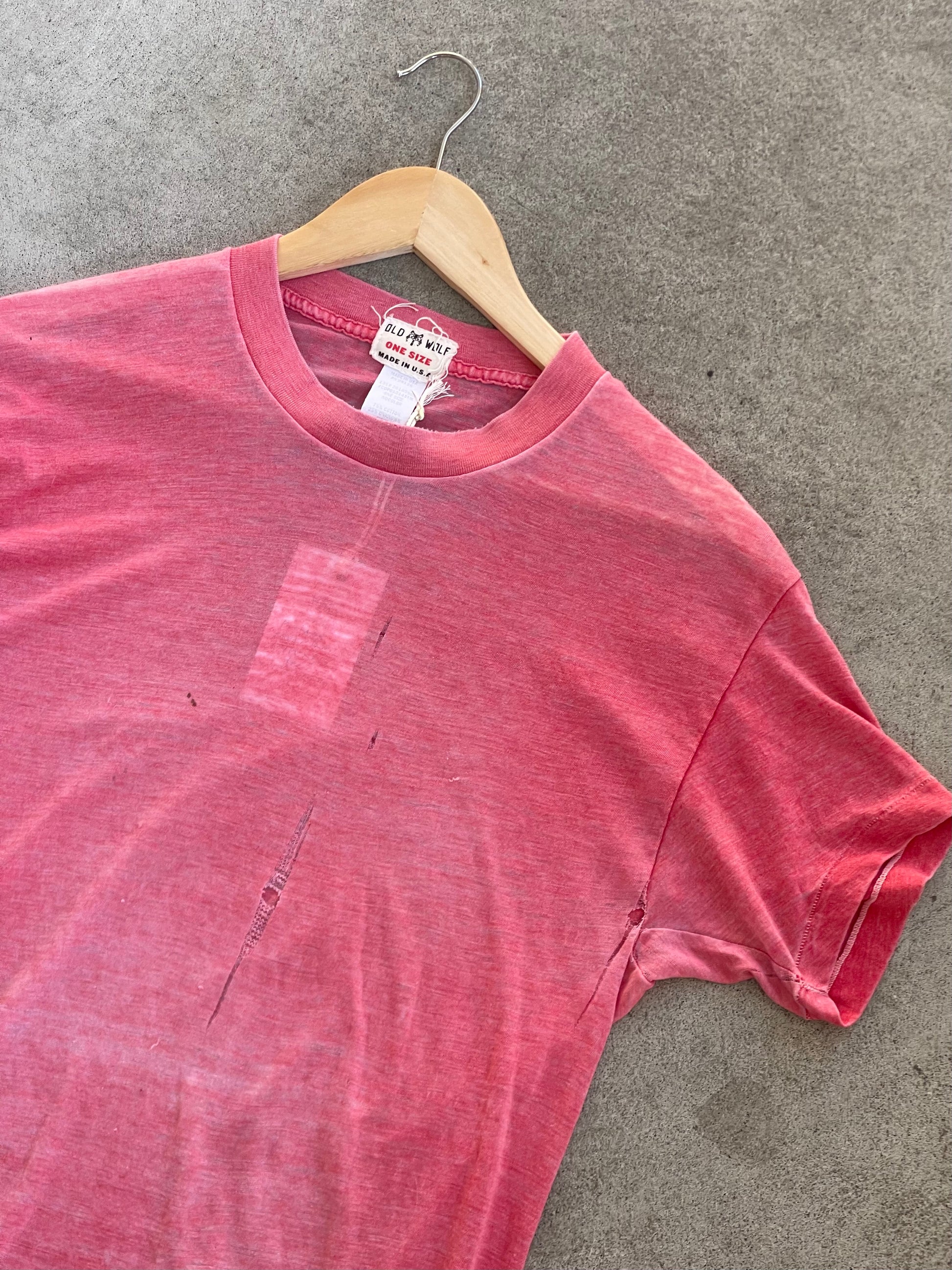 Vintage Paper Thin Crew Neck Tee RED - S