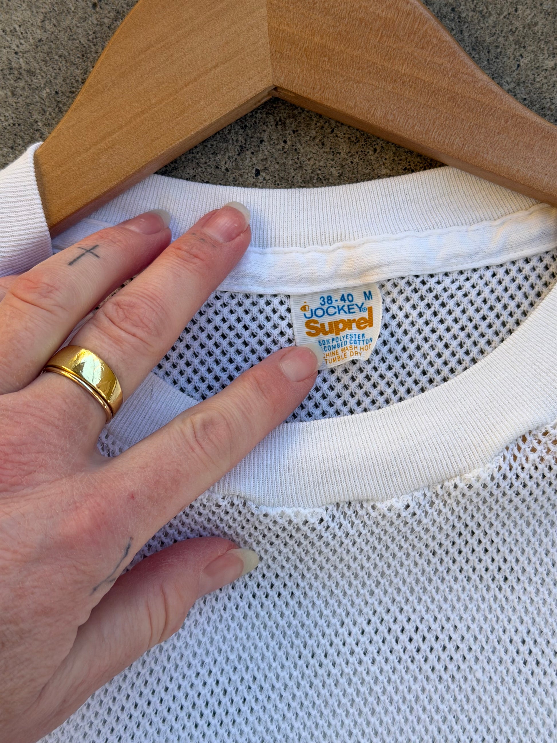 Vintage Mesh Tee WHITE - S