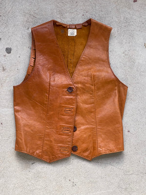 Vintage Leather Vest - S