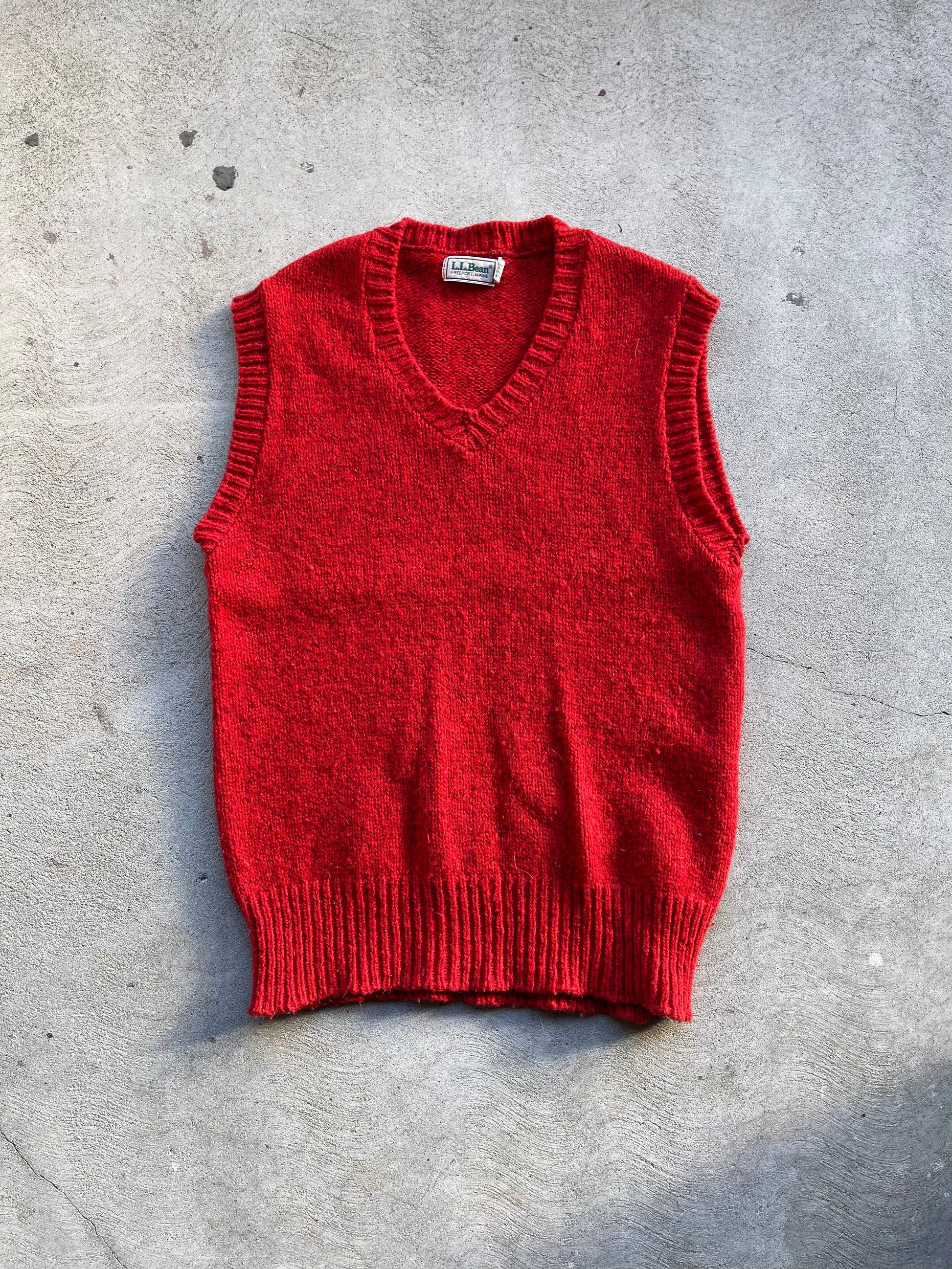 Vintage Wool Blend Sweater Vest RED - L