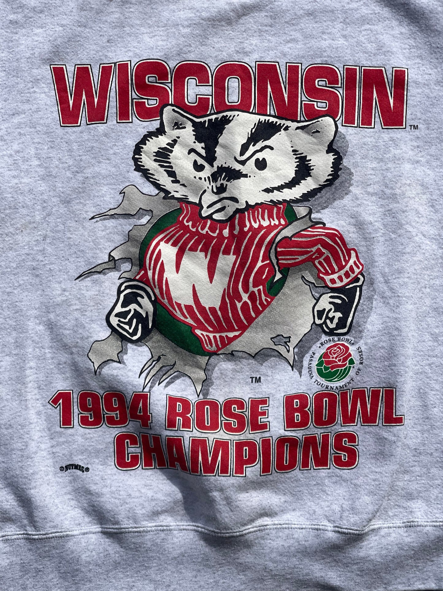 Vintage 94 Wisconsin Rose Bowl Champs Sweatshirt - L