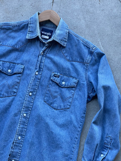 Vintage Wrangler Snap Chambray - M/L