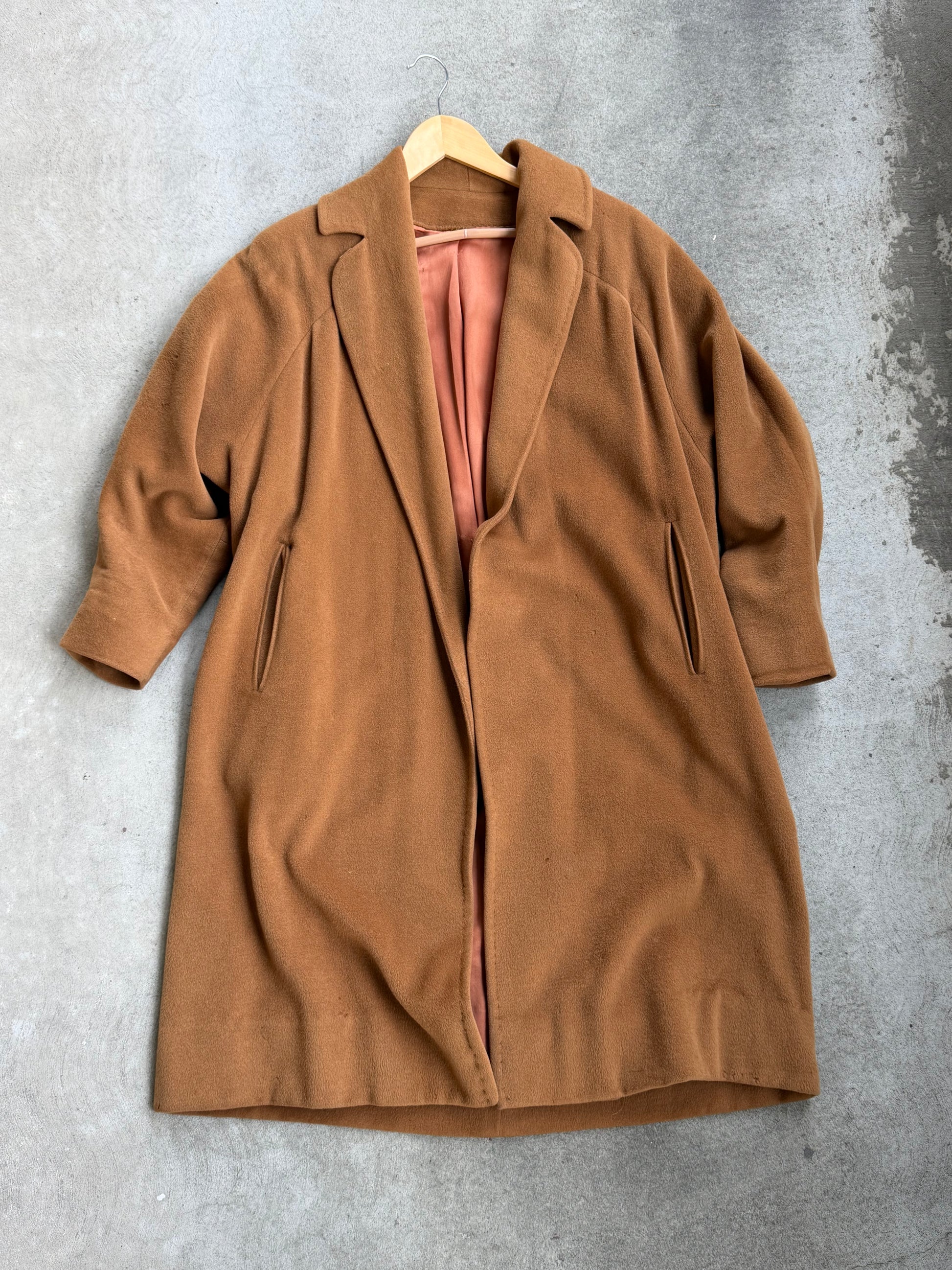Vintage Wool Overcoat in Camel - S/M