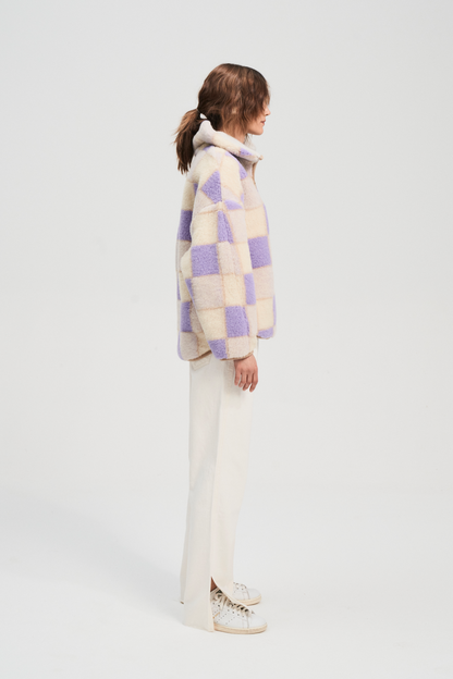 Alwero Wool Pullover in LILAC CHECK - ( select size )