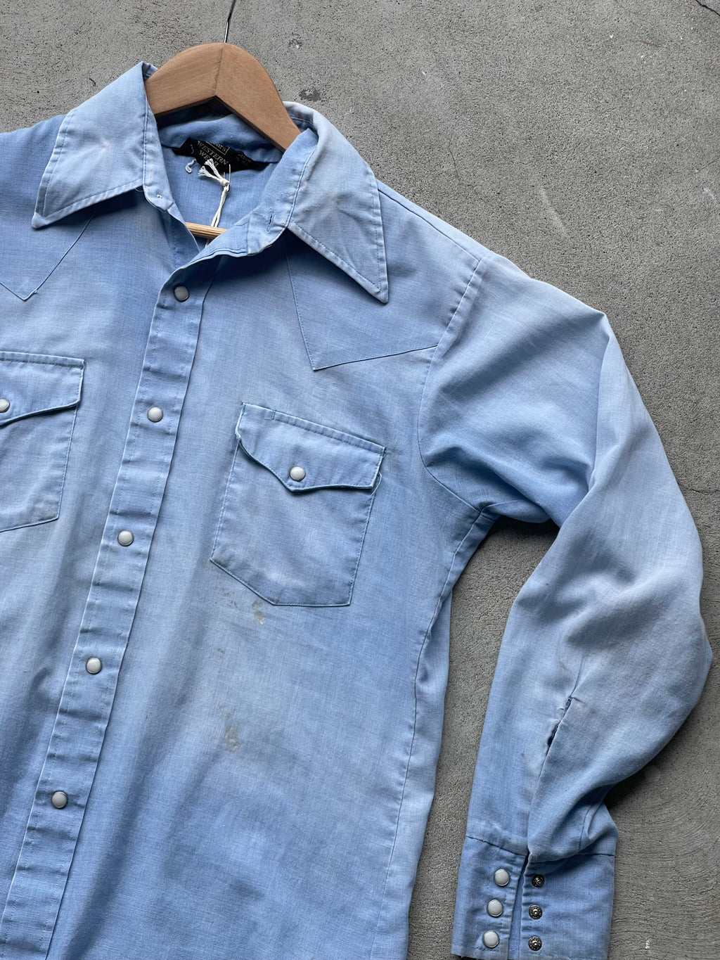 Vintage Western Snap Shirt in SKY - L