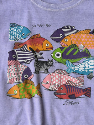 Vintage Crazy Shirt “So Many Fish” Cropped Tee - S/M