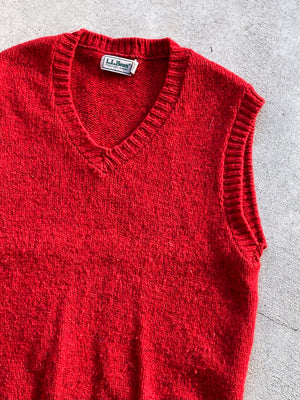 Vintage Wool Blend Sweater Vest RED - L