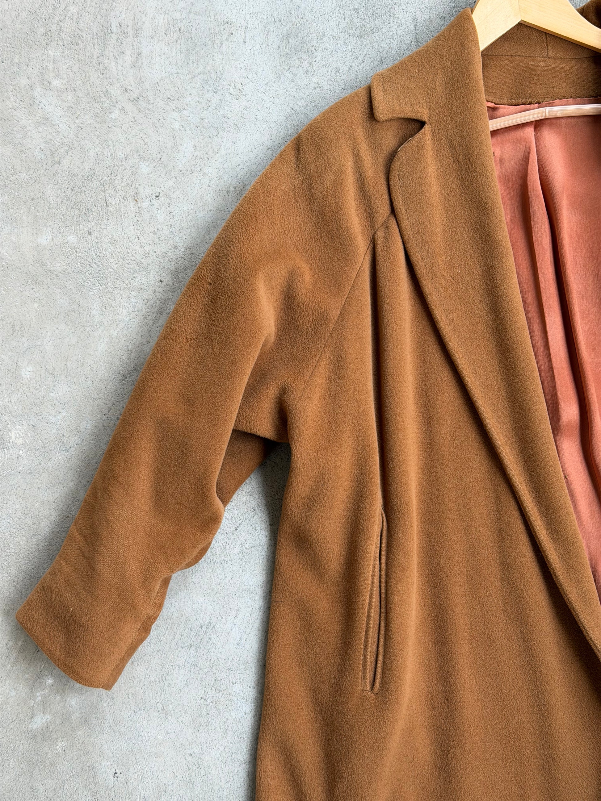 Vintage Wool Overcoat in Camel - S/M
