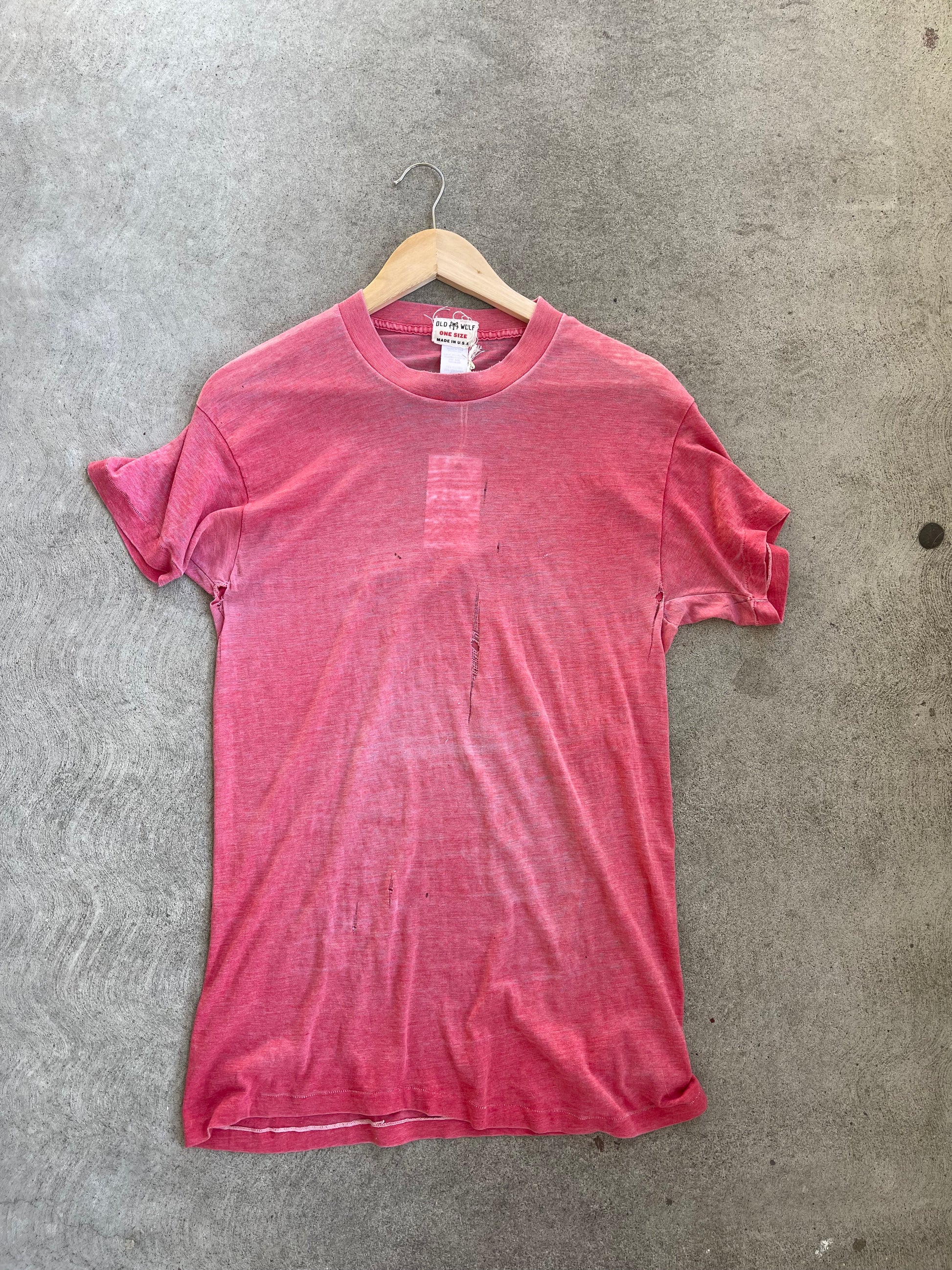 Vintage Paper Thin Crew Neck Tee RED - S