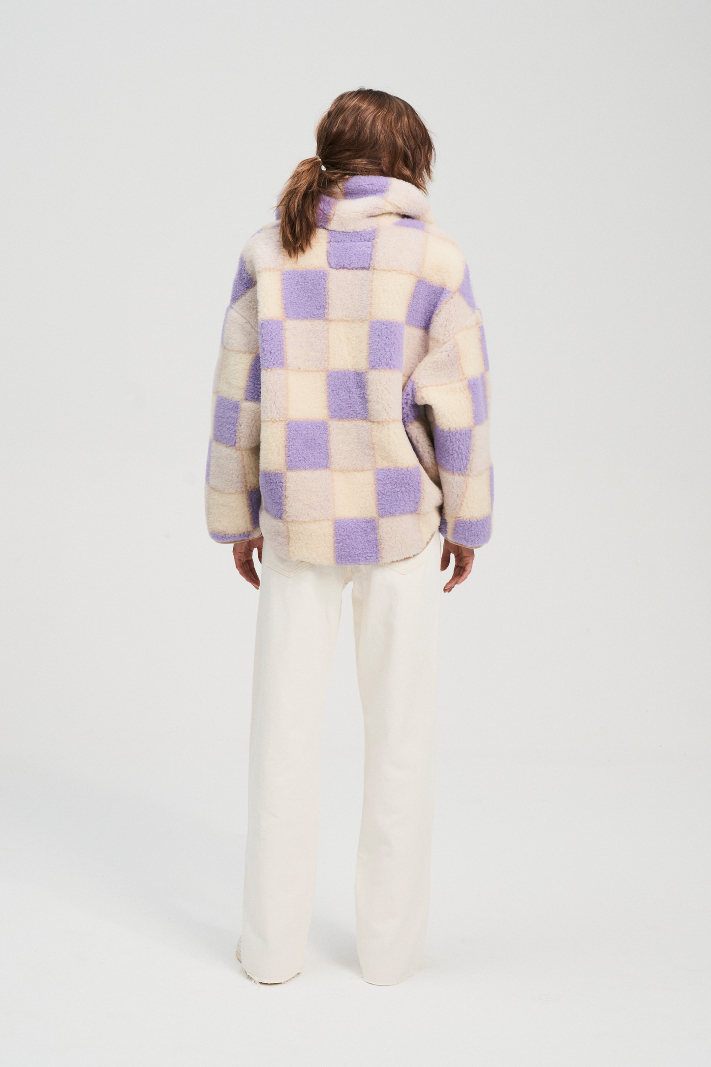 Alwero Wool Pullover in LILAC CHECK - ( select size )