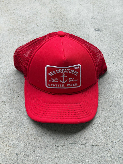"Sea Creatures" Trucker Hat in Red - OS