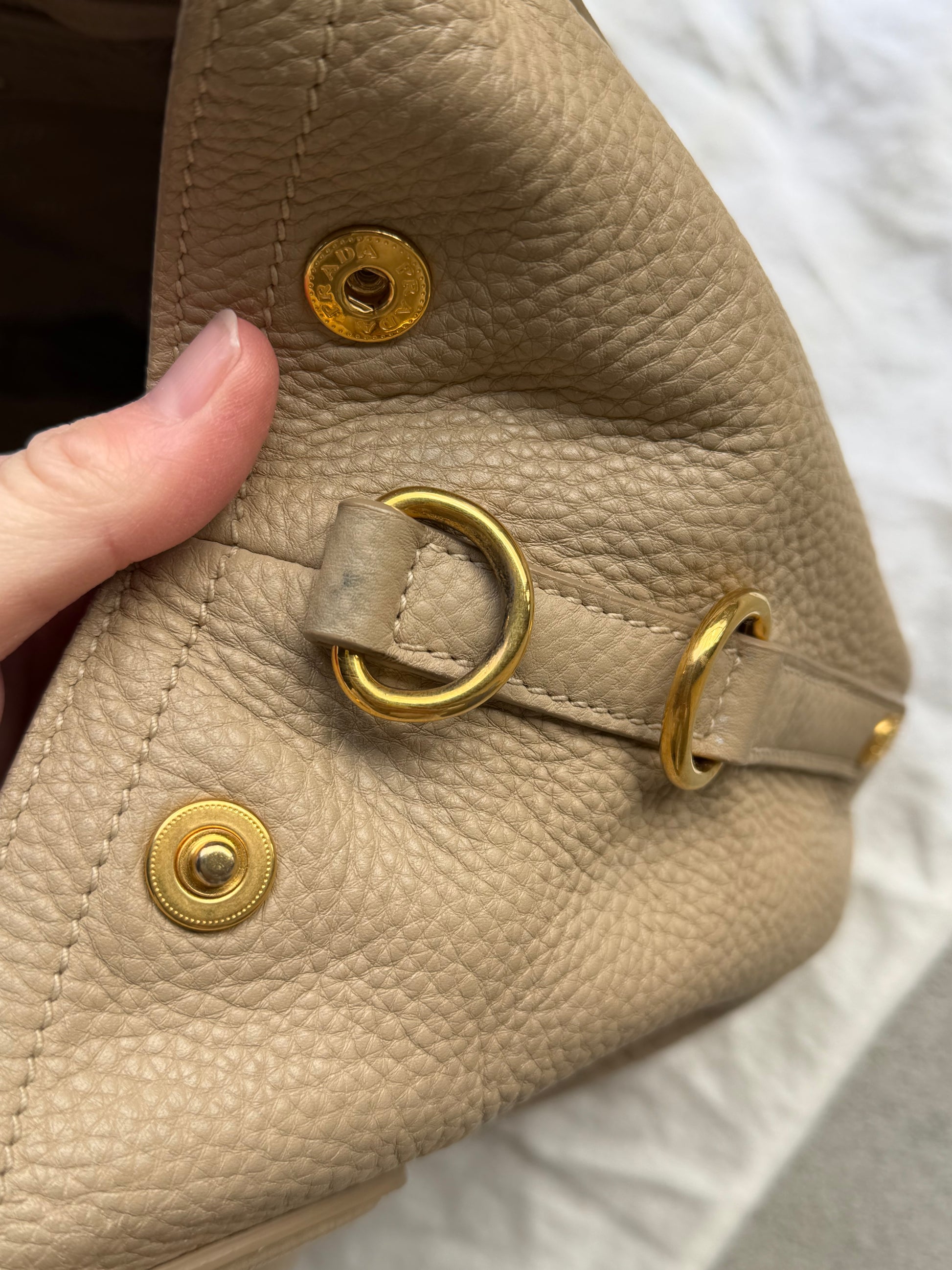 Preloved Prada 2-Way Handbag - Grey