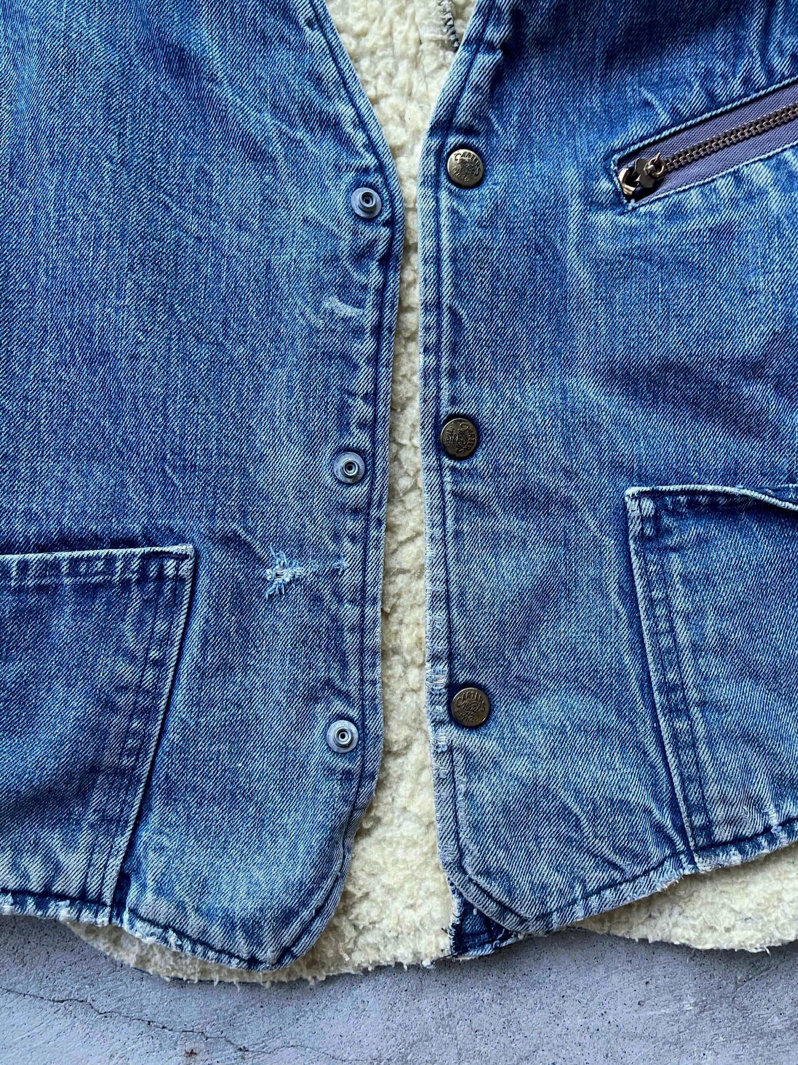 Vintage Sherpa Lined Vest ( L )