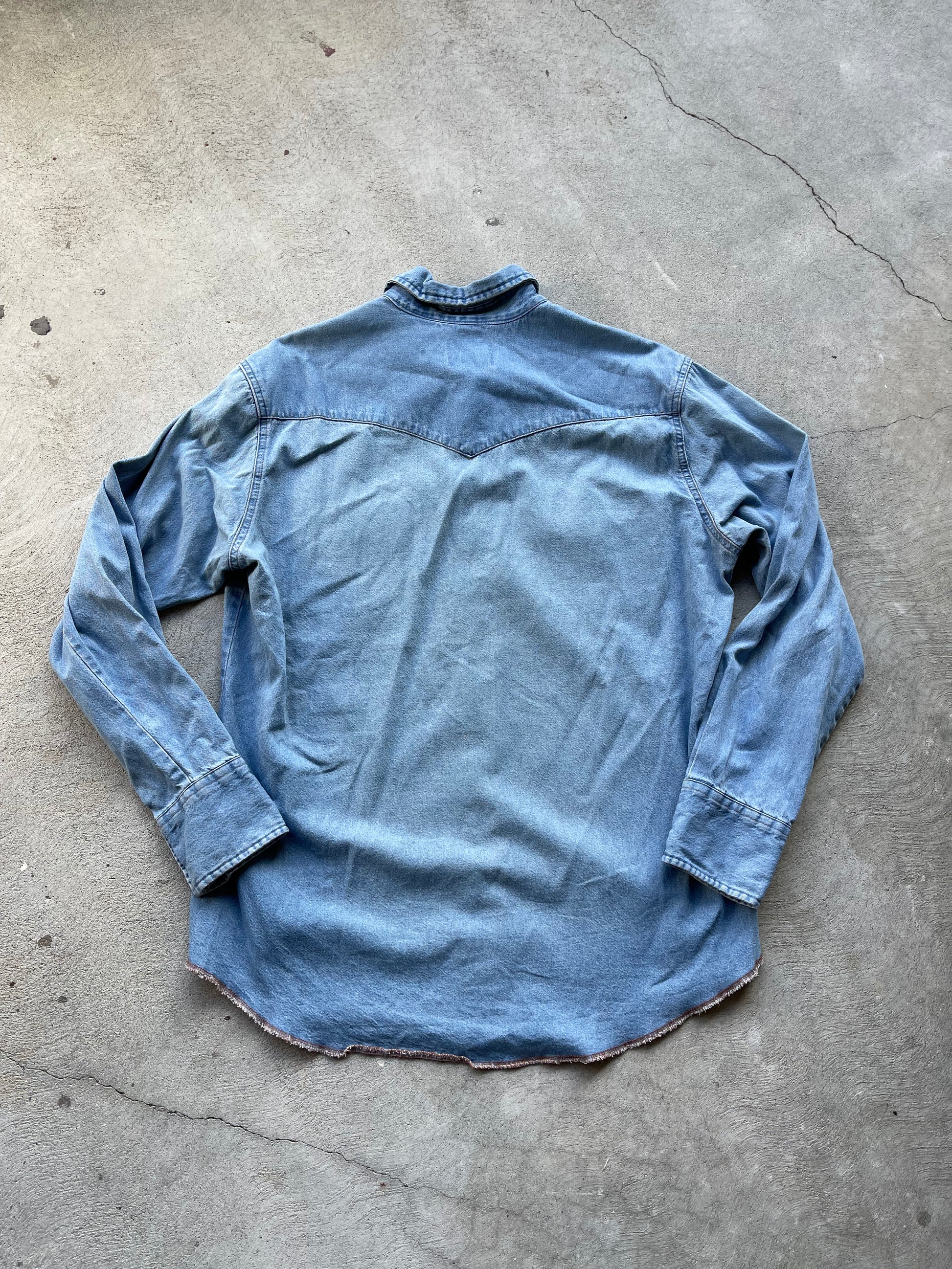 Vintage Wrangler Snap Chambray - L