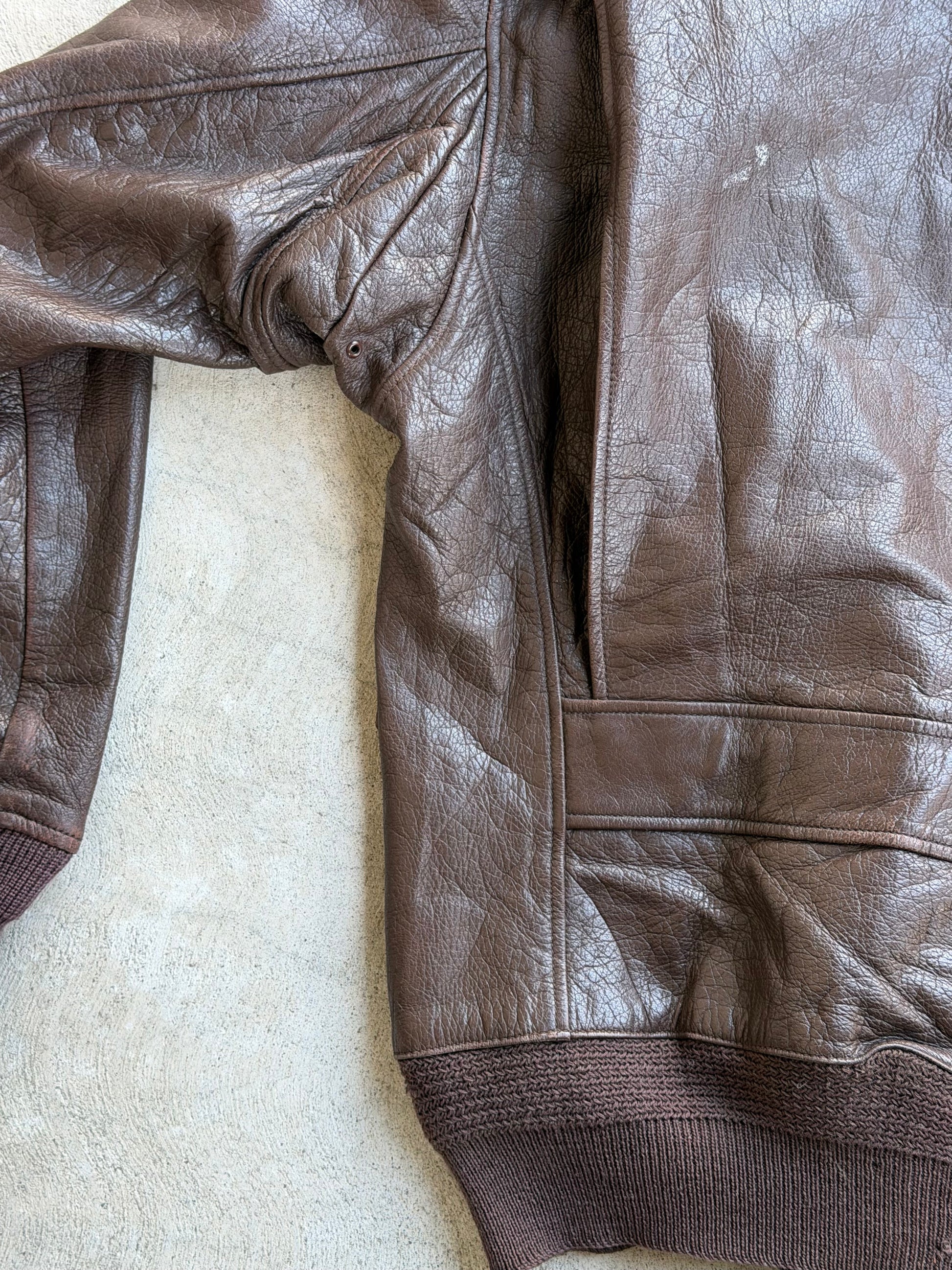 Vintage AUTHENTIC 1940s US NAVY G1 Leather Pilot Jacket - M