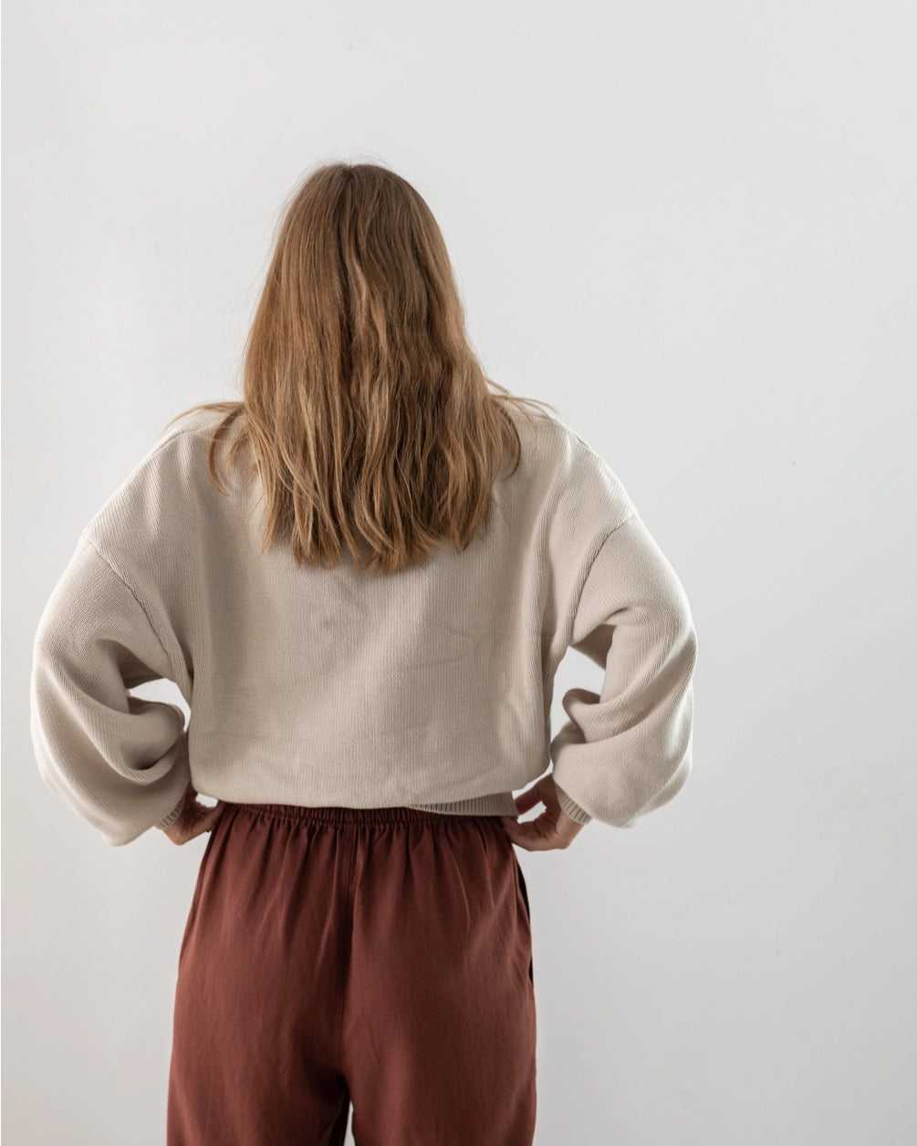Kindly the Label Cotton Knit Pullover in OAT - ( select size )