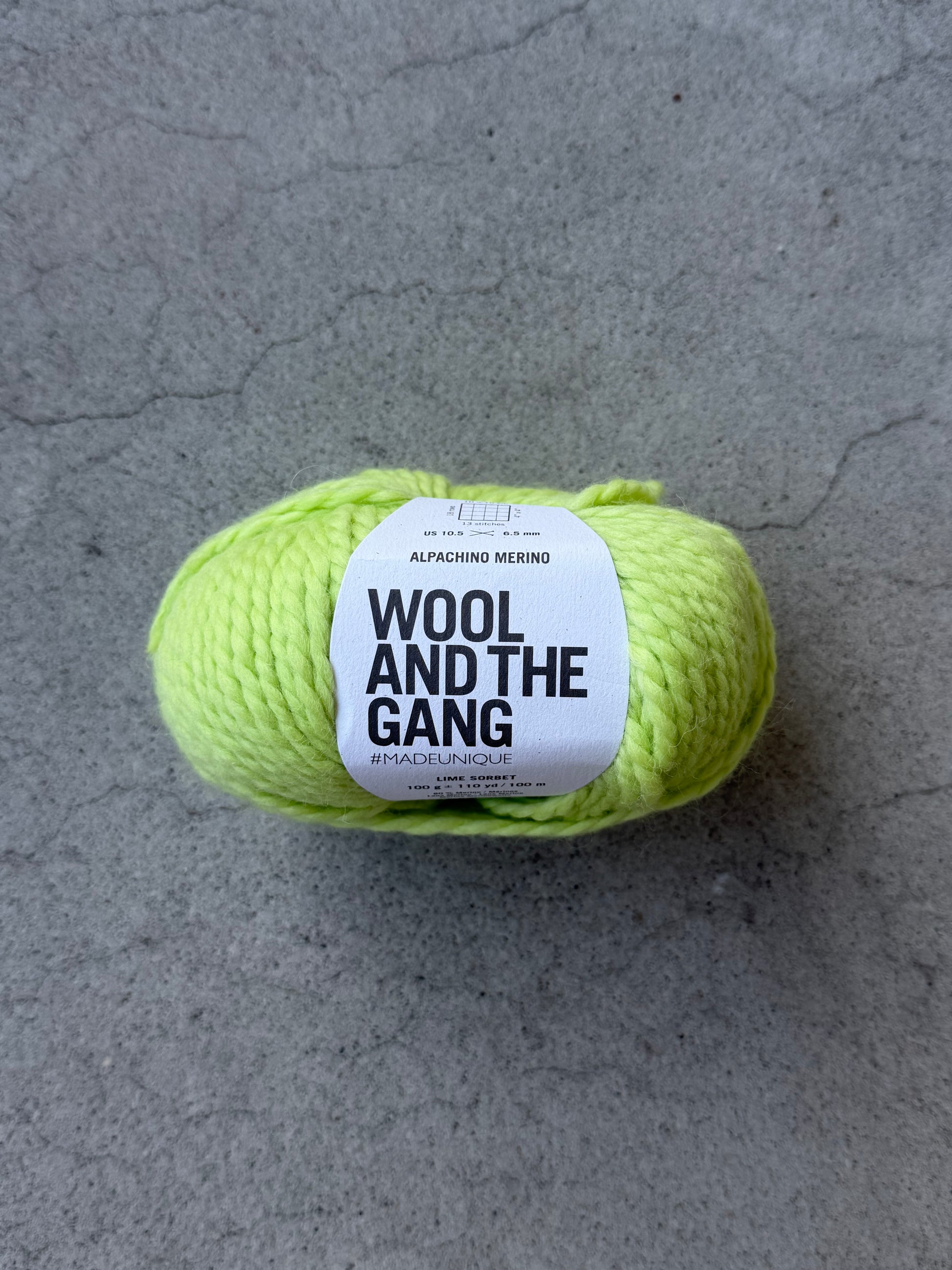 WOOL AND THE GANG - Alpachino Merino ( Lime Sorbet )