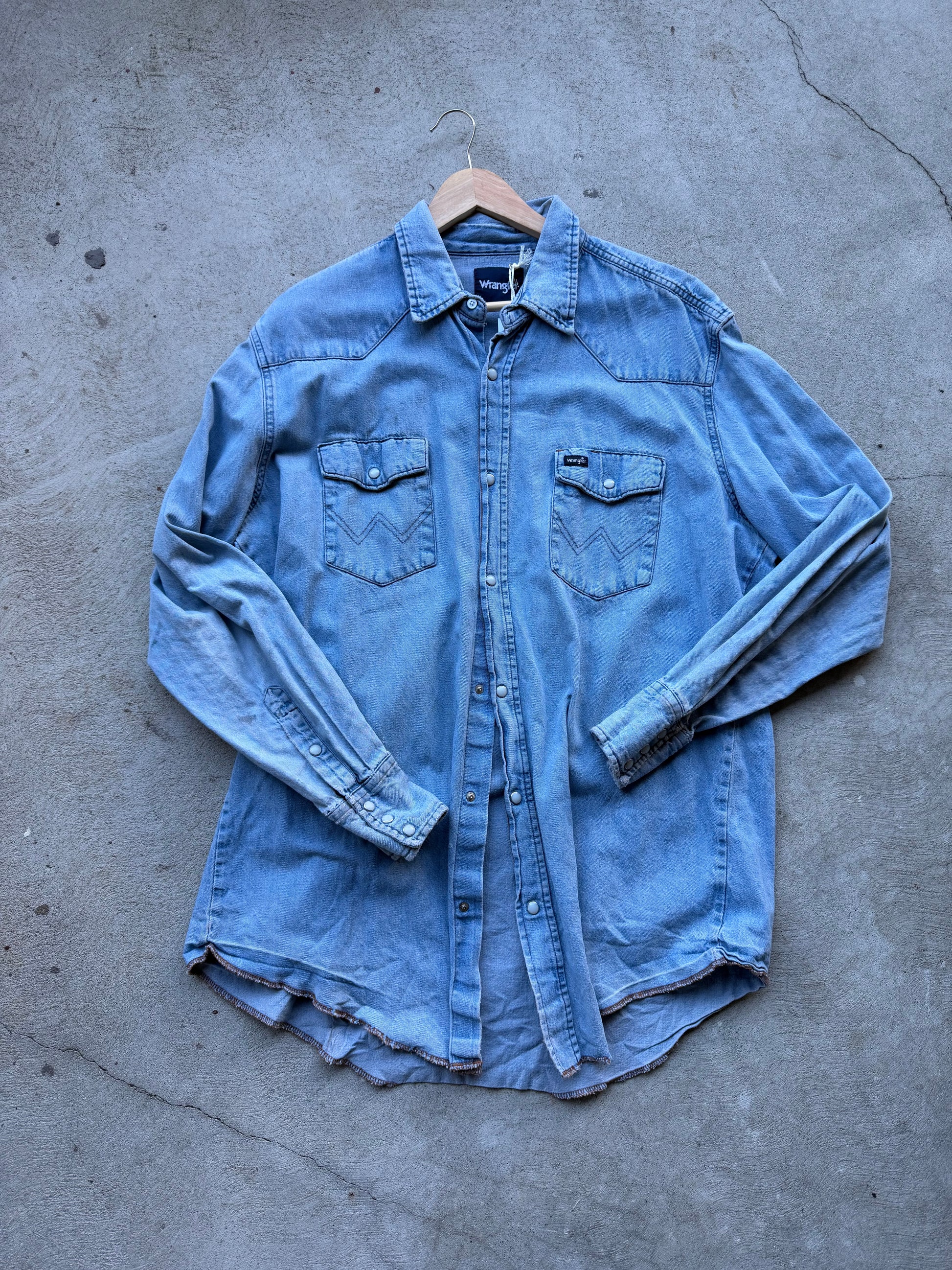 Vintage Wrangler Snap Chambray - XL ( Tall )