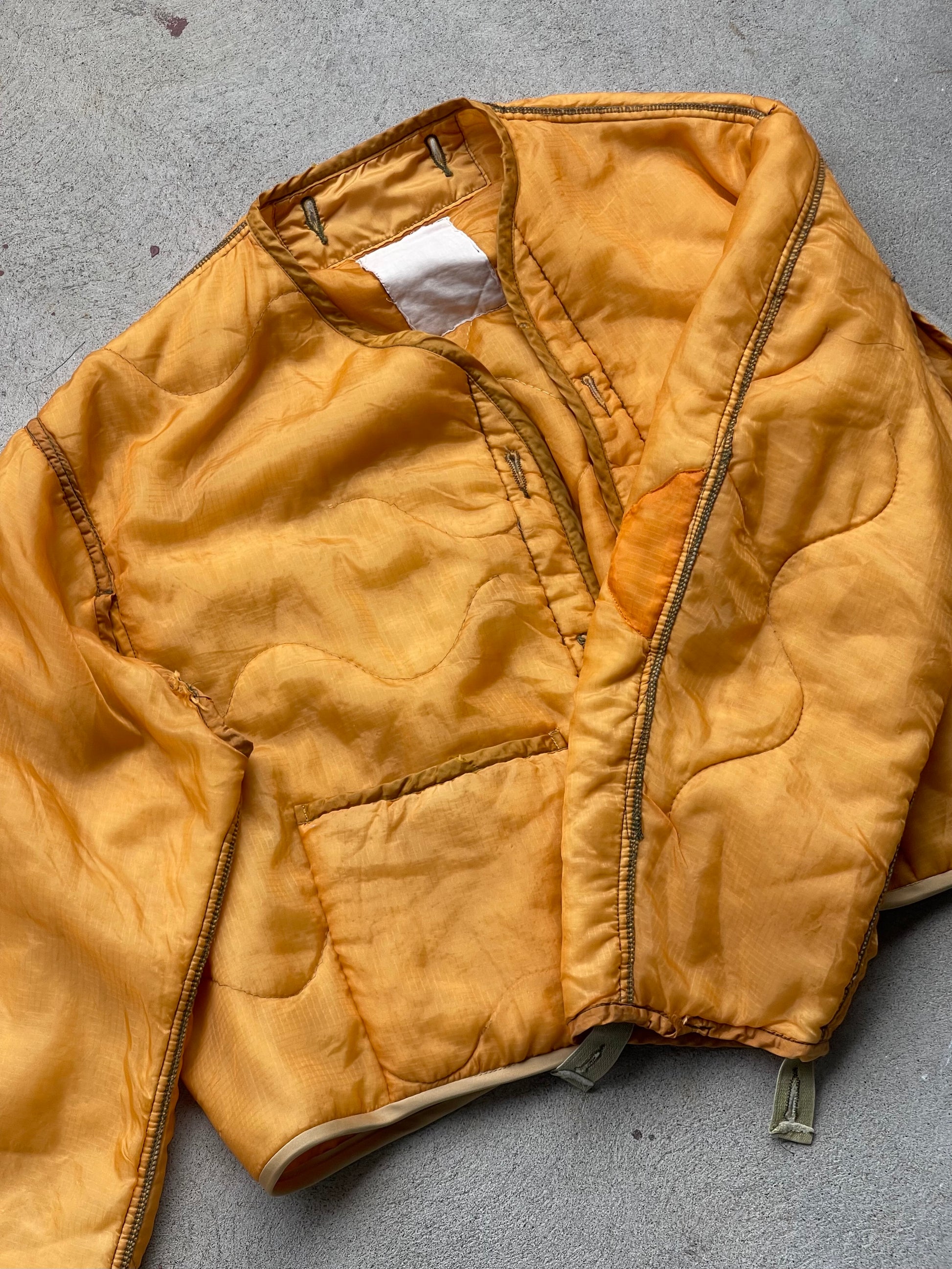 Vintage REWORKED Military Liner CROP Jacket ( GOLDEN ) - L