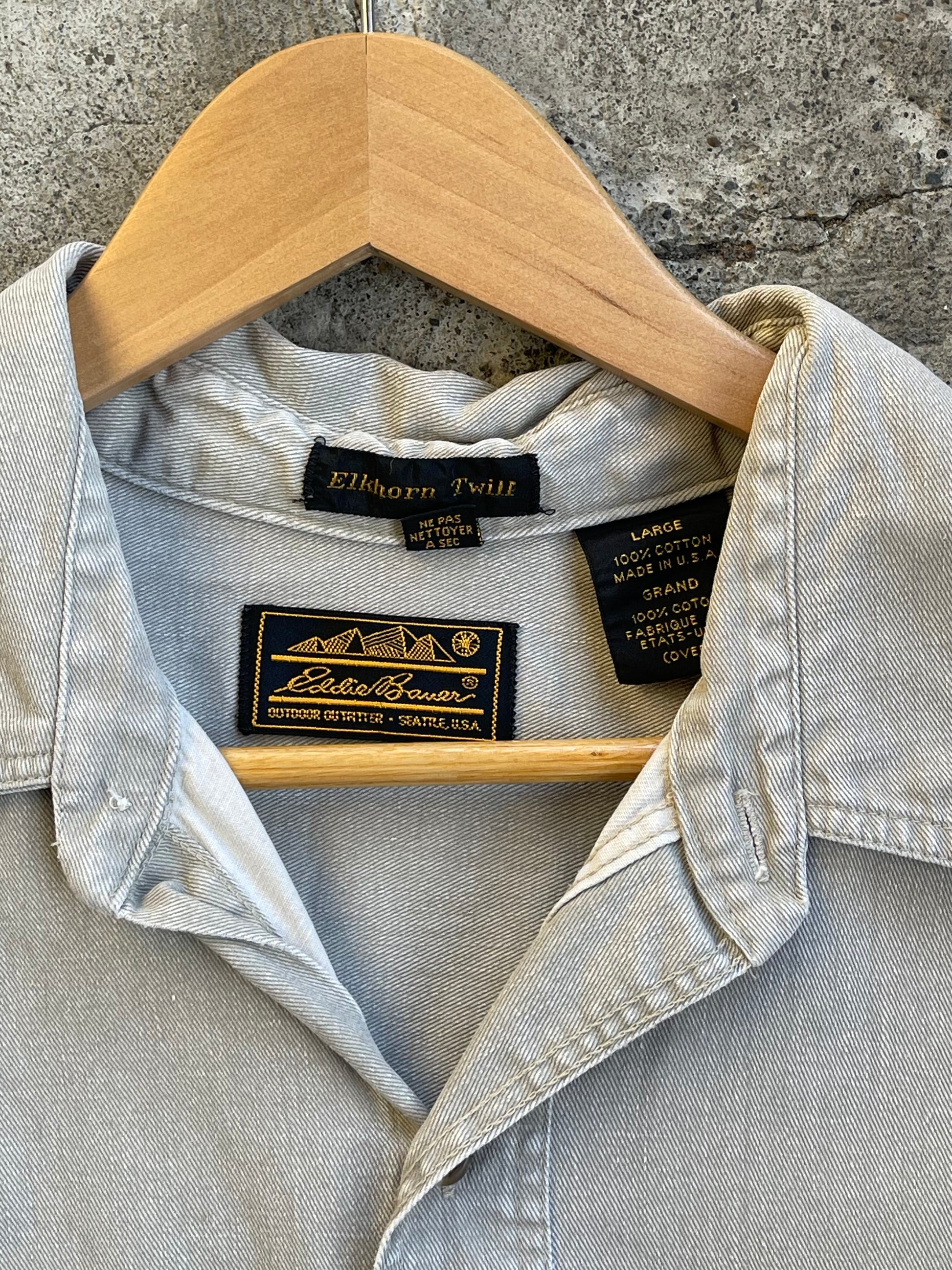 Vintage Eddie Bauer Cotton Twill Butto Up - L/XL