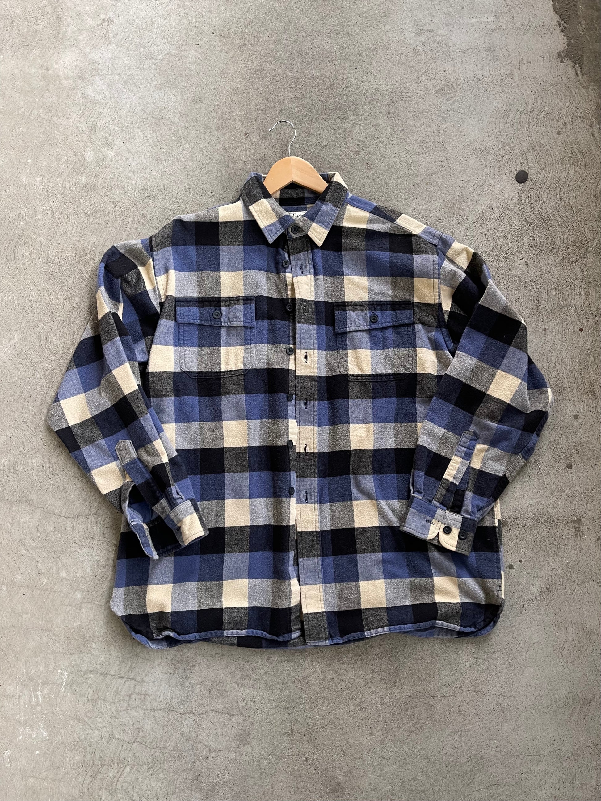 Vintage Chamois Shirt in BLUE PLAID - XL