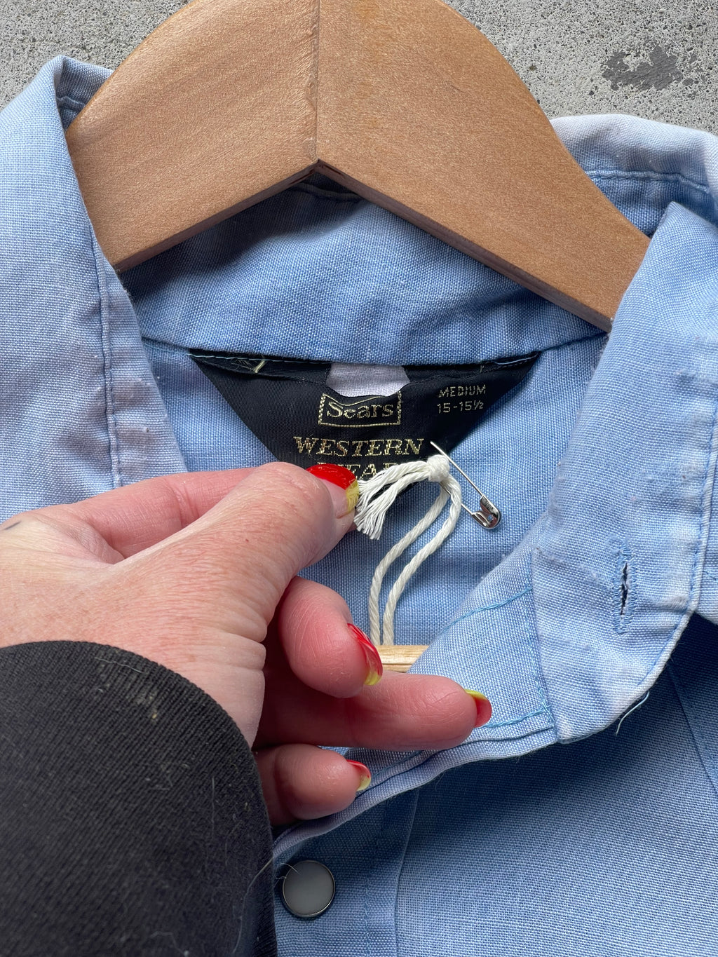 Vintage Western Snap Shirt in SKY - L