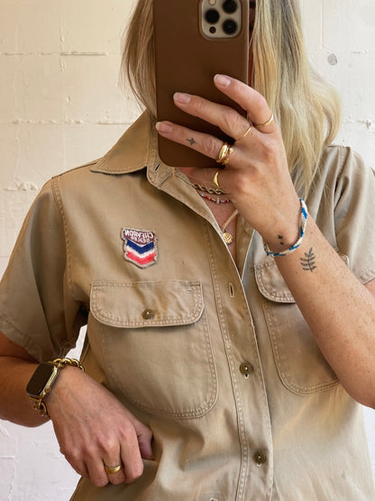 Vintage Chevron Attendant Shirt - S/M