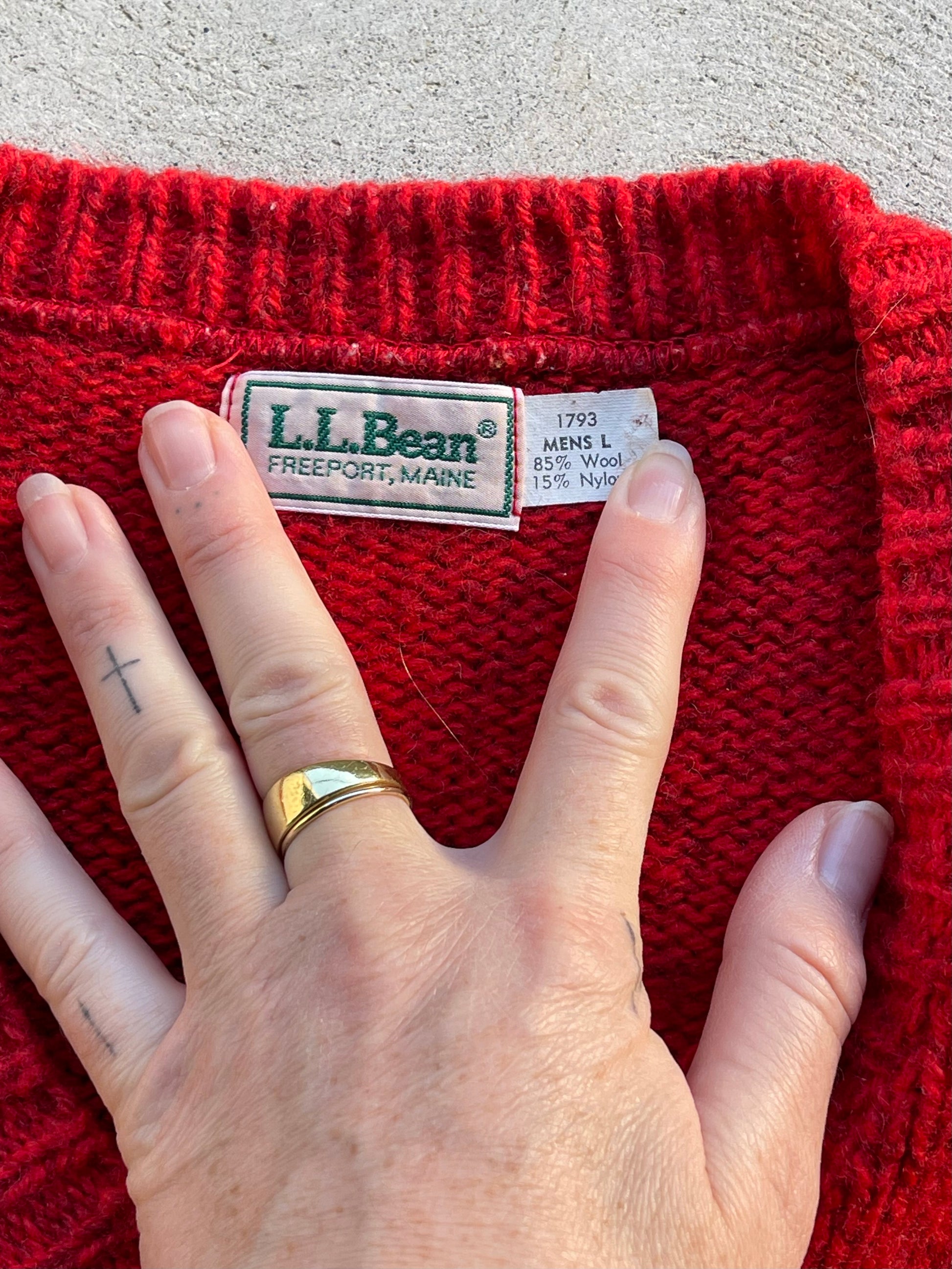 Vintage Wool Blend Sweater Vest RED - L