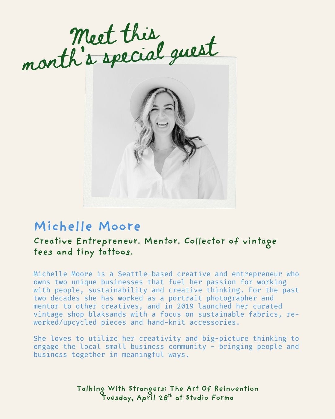 Talking With Strangers: The Art of Reinvention - April 28th