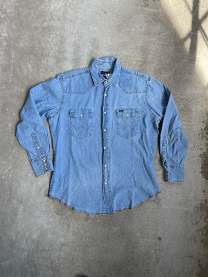 Vintage Wrangler Snap Chambray - L