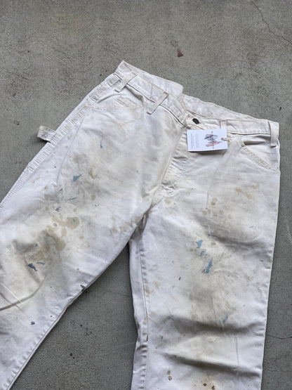 Paint Splattered Dickies Workpant in WHITE - 34" W