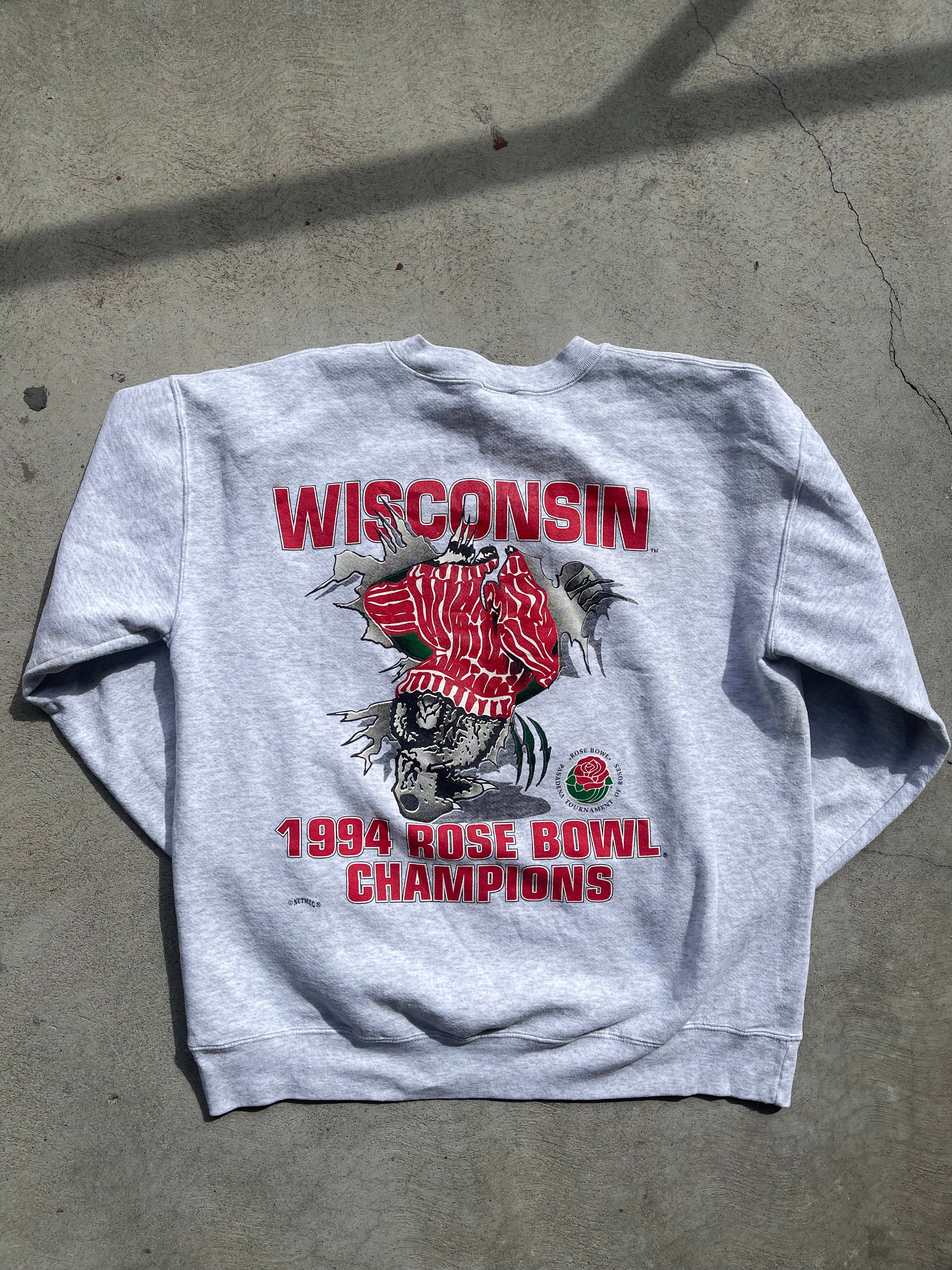 Vintage 94 Wisconsin Rose Bowl Champs Sweatshirt - L