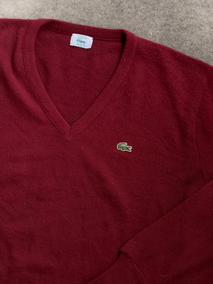 Vintage Dad Sweater in WINE - L