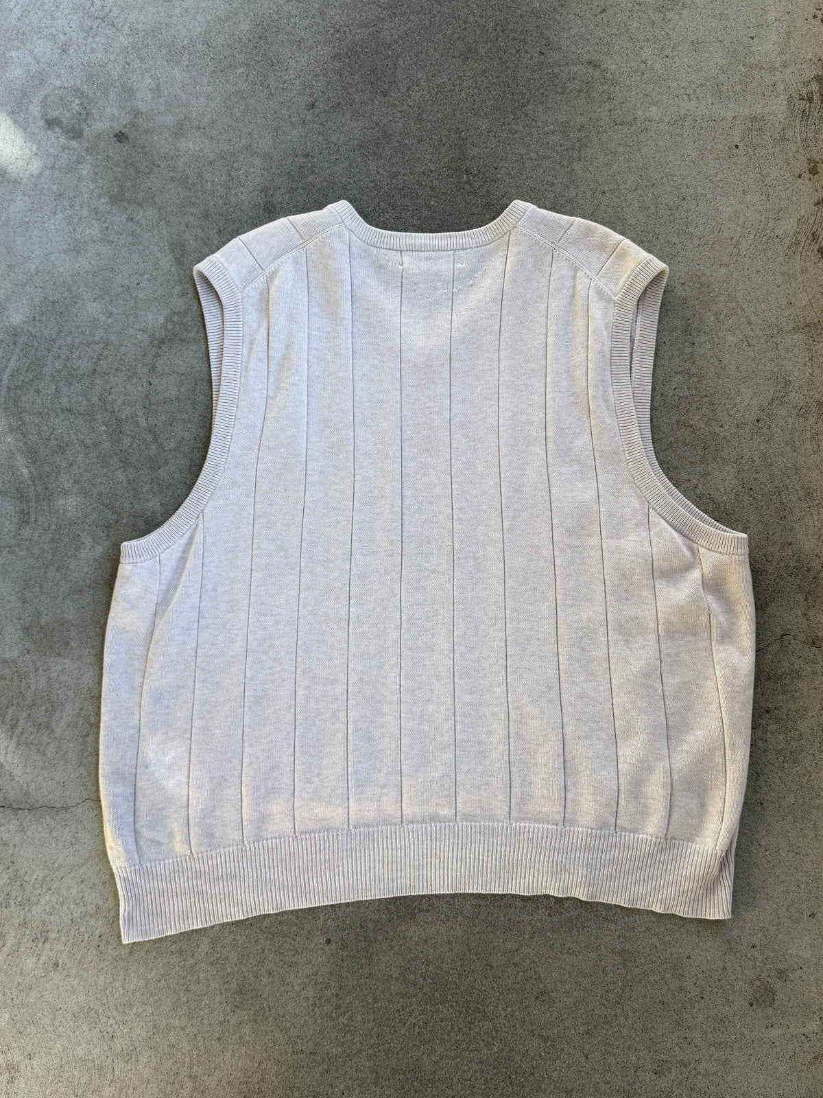 Vintage RL Knit Sweater Vest in LIGHT STONE - XL