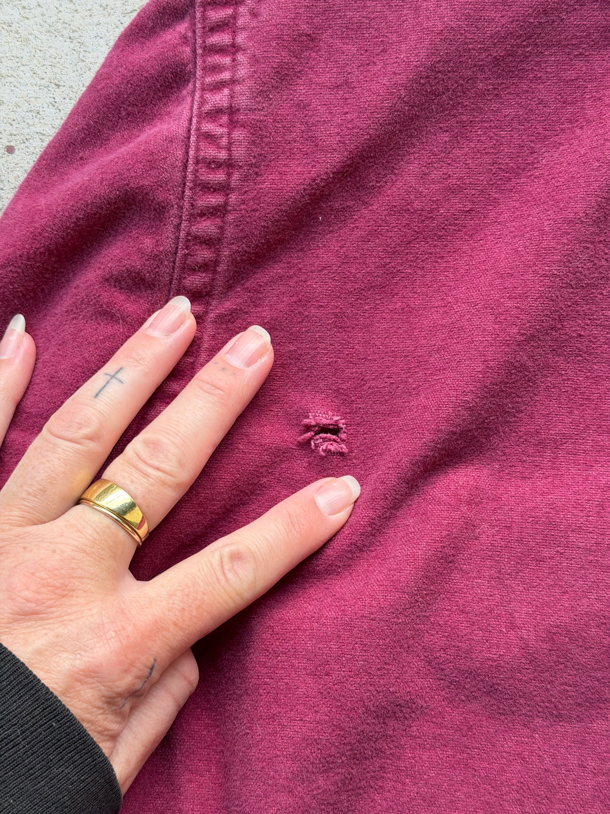 Vintage Chamois Shirt in WINE - S