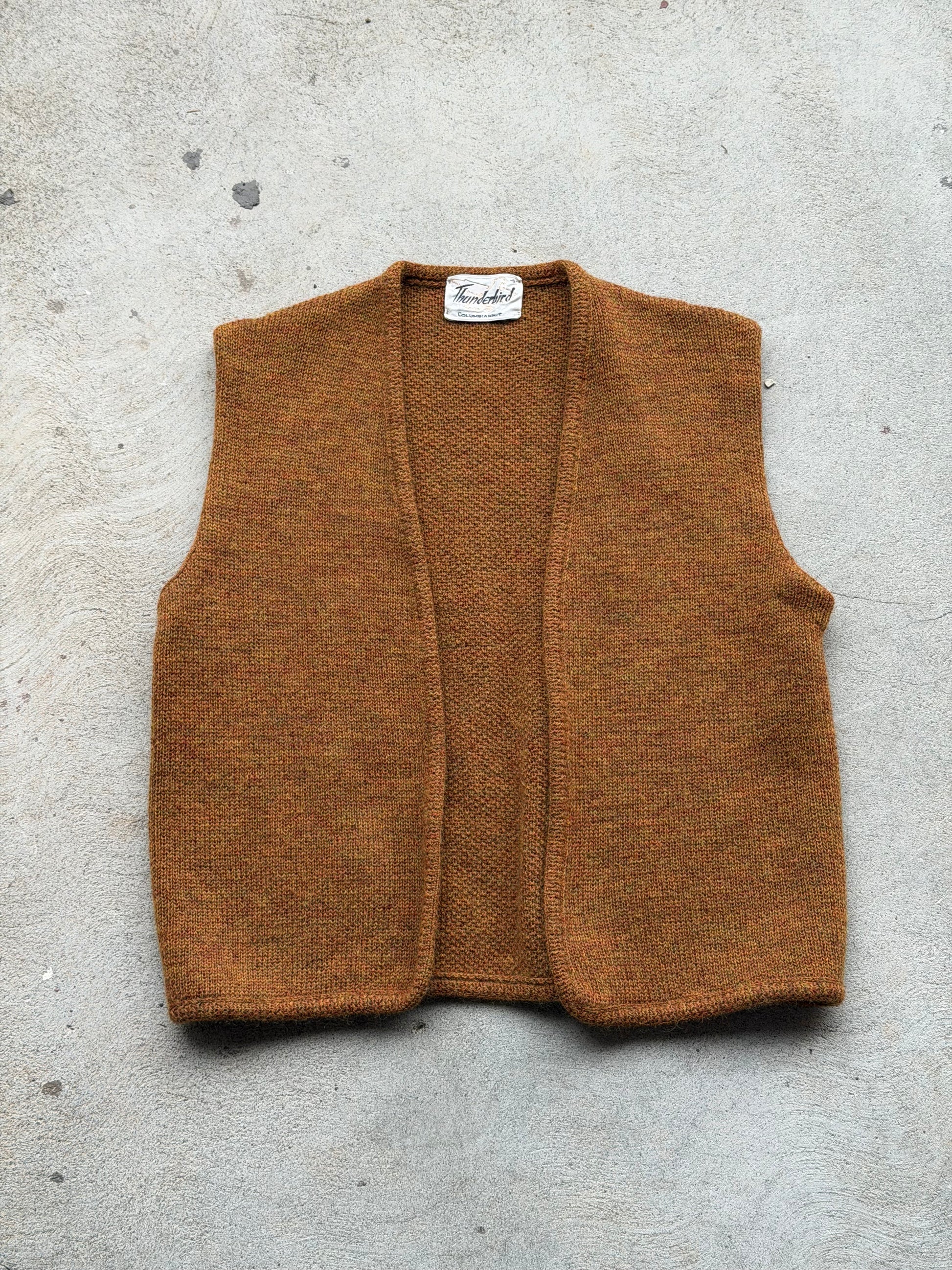 Vintage Wool Knit Vest TOFFEE - S