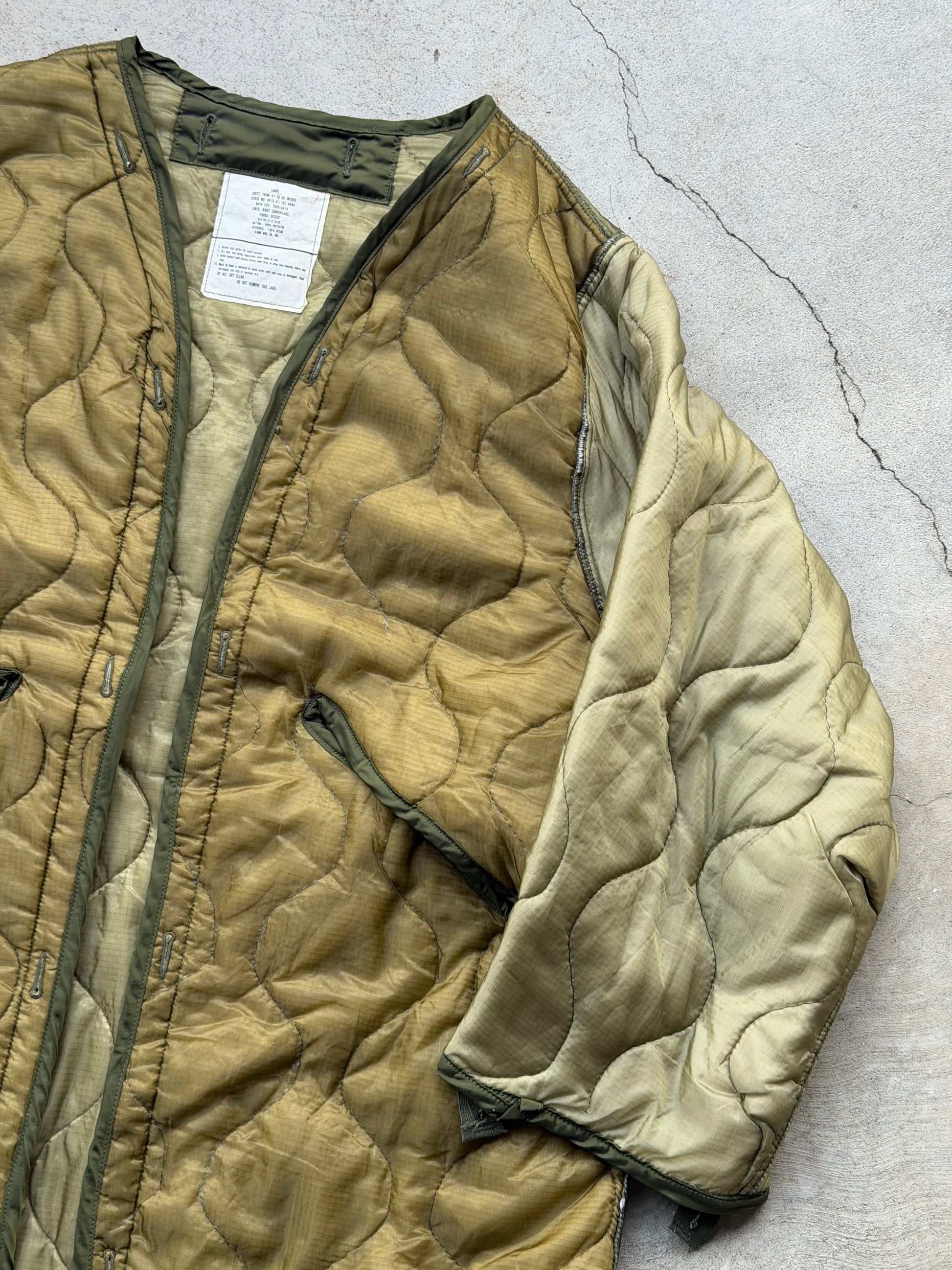 Vintage Military Parka Long Liner Jacket - L