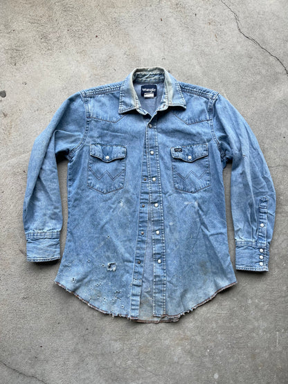 Vintage Wrangler Snap Chambray - S