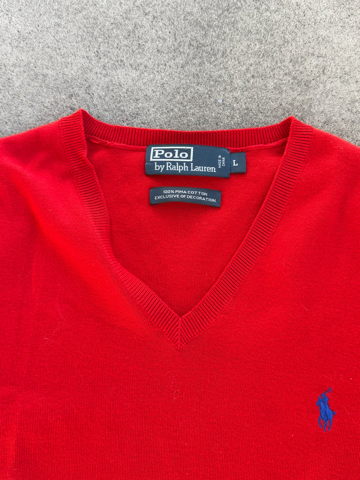 Vintage RL Knit Sweater Vest in RED - M