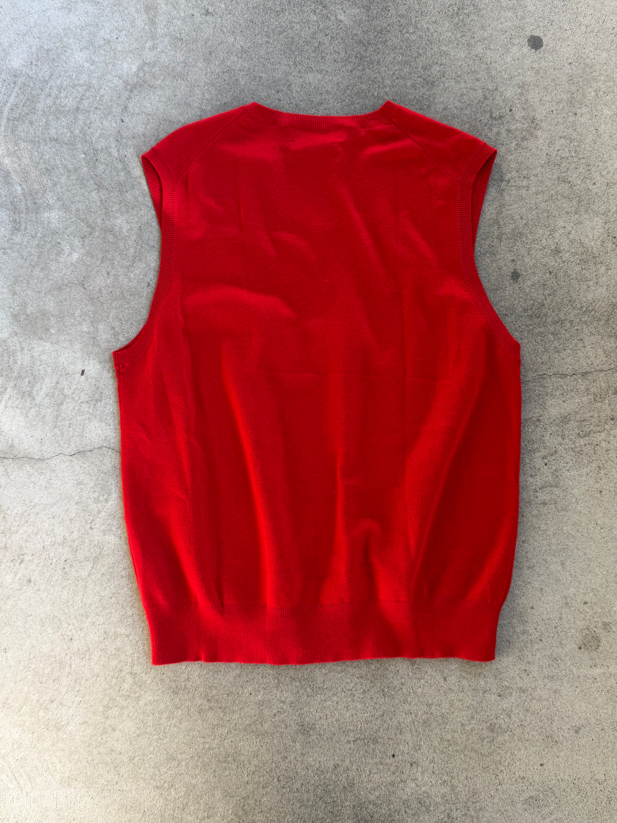 Vintage RL Knit Sweater Vest in RED - M