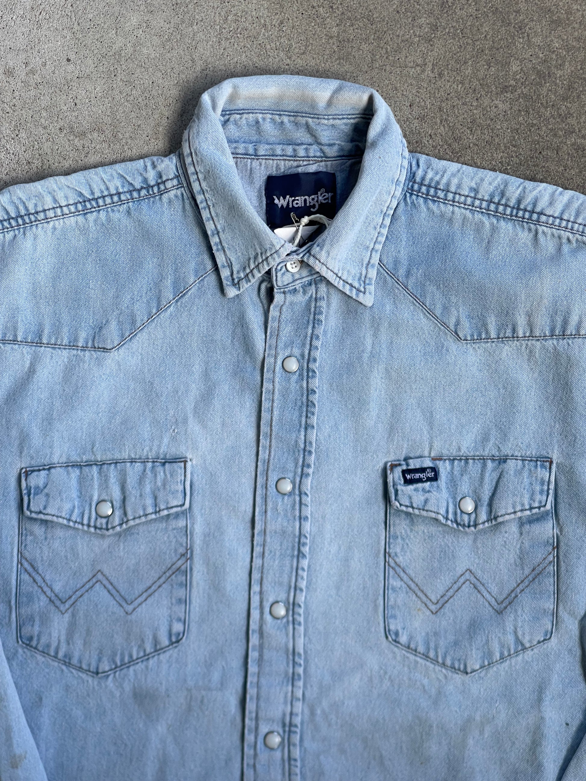 Vintage Wrangler Snap Chambray - XL