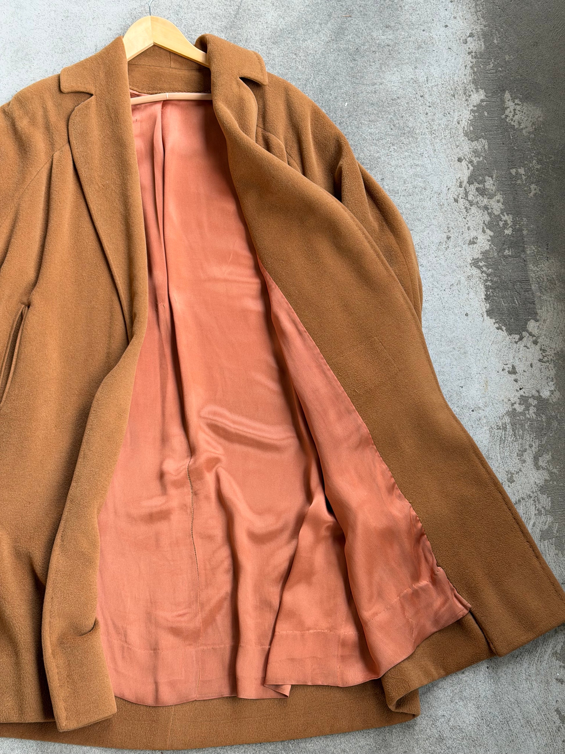 Vintage Wool Overcoat in Camel - S/M