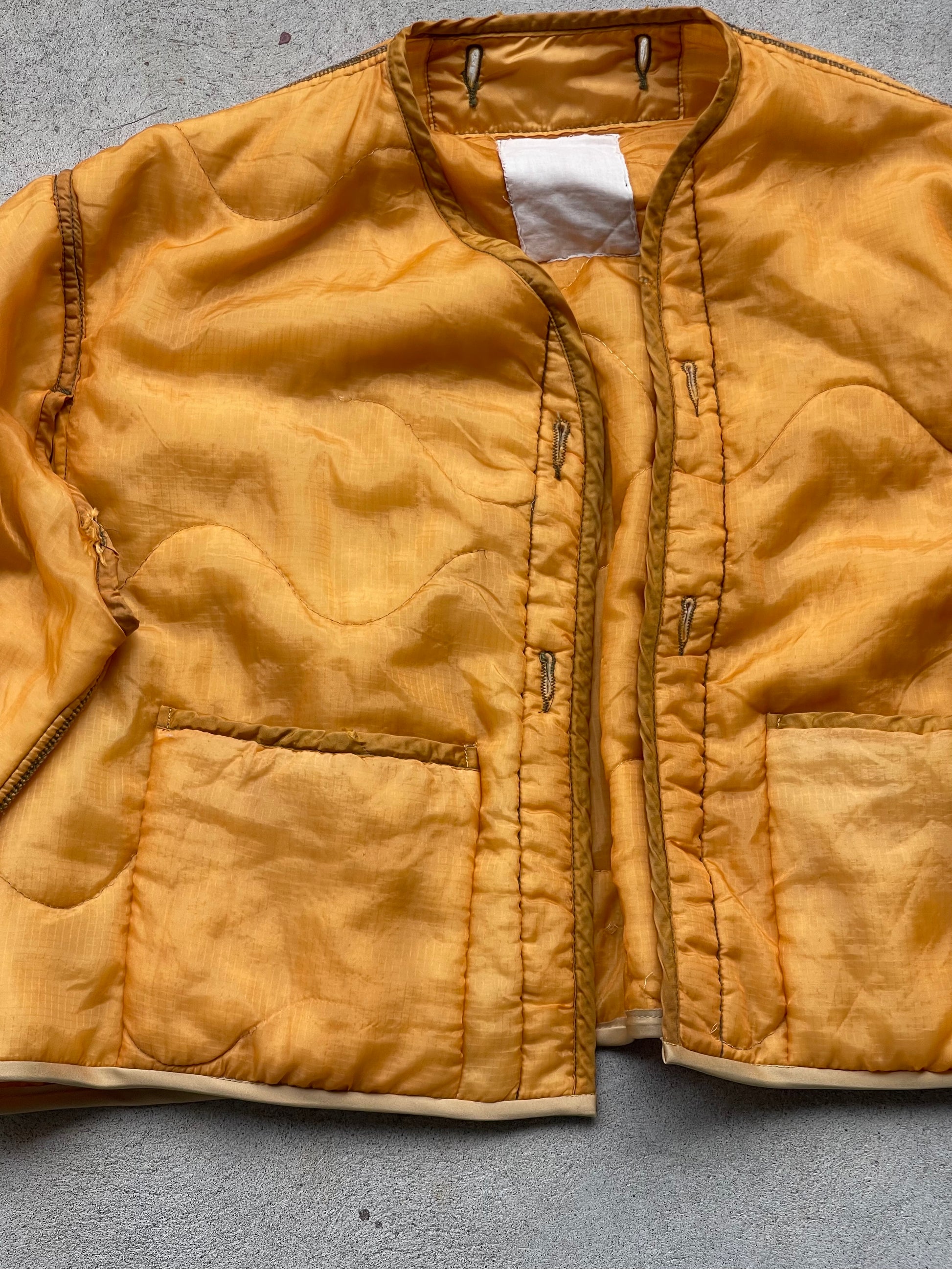 Vintage REWORKED Military Liner CROP Jacket ( GOLDEN ) - L