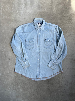 Vintage Wrangler Snap Chambray - XL